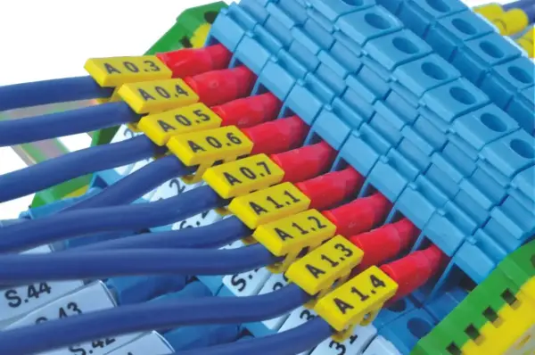 Cembre - 40240 - 4X12MM.SIZE (6 STEMS),YELLOW, POLYCARB. HF, CABLE TAG MG-TDM-02 WITHOUT HOLDER PUSH ON THE CABLE EXT.i RANGE 2-4,4MM. - 1