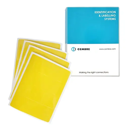 Cembre - 46410N - 9X35MM.SIZE,PRECUT, SELF ADHESIVE,YELLOW, PVC FILM LABEL MG-VYT USED FOR INTERNAL AND EXTERNAL MARKING - 1