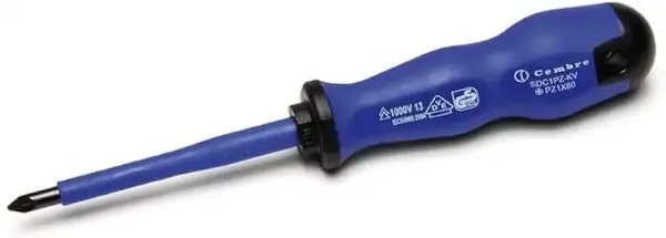 Cembre - SDC1PZ-KV - PROFESSIONAL SCREWDRIVER WITH PZ1 POZIDRIV CROSS HEAD AND 80MM.BLADE LENGH - 1