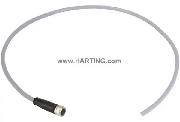 Harting - 21348100380050 - M8 Cable Assembly 3-poles St/- F/- 5,0m - 1