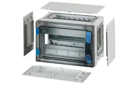 FP 1105 - Fp-modüler Sigorta Kutusu; Ip66, Ik08, Pc, H/s F,Fr, Şeffaf Kapak, El İle Açma, Ral 7035 (gri), Yan Duvarlı, 1x12/12 ModülFp - Enystar Modüler Pano - 1