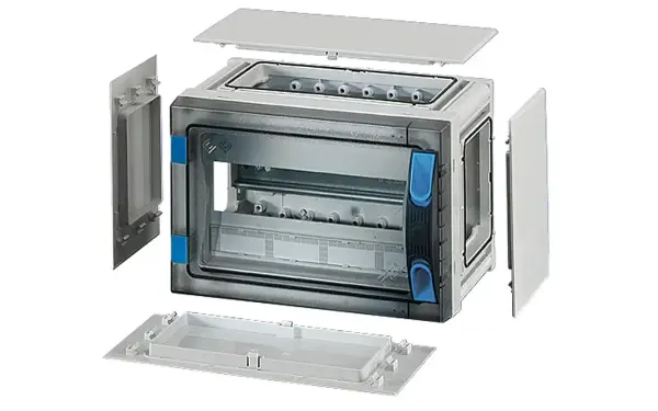 Hensel - FP 1105 - Fp-modüler Sigorta Kutusu; Ip66, Ik08, Pc, H/s F,Fr, Şeffaf Kapak, El İle Açma, Ral 7035 (gri), Yan Duvarlı, 1x12/12 ModülFp - Enystar Modüler Pano - 1