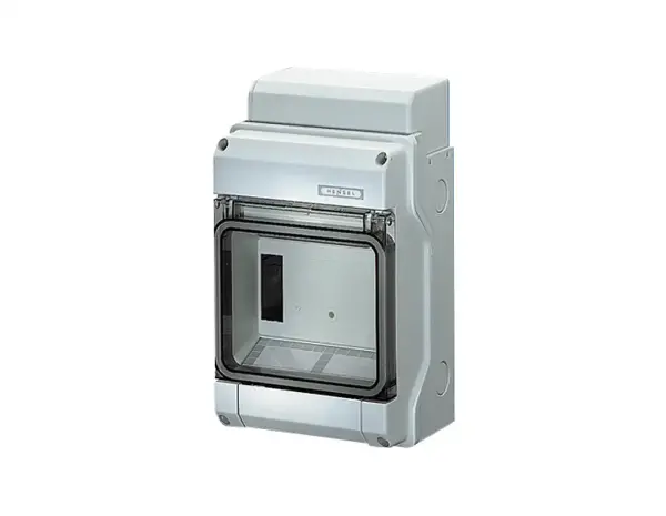 Hensel - KV 8106 - Kv-sigorta Kutusu; Ip65, 1x6/6 Modül, Ik08, Ps, H/S F, Fr, Elastik Membranlı, Ral 7035 (gri), Şeffaf KapaklıEnyboard - Sigorta Kutusu - 1