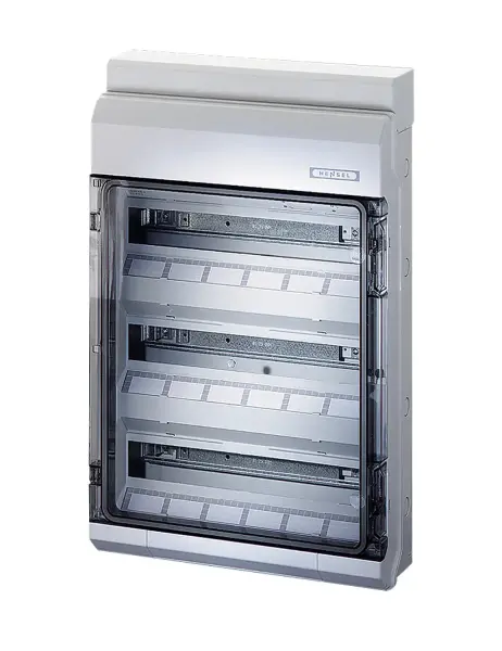 Hensel - KV 8354 - Kv-sigorta Kutusu; Ip65, 3x18/54 Modül, Ik08, Ps,H/s F, Fr, Elastik Membranlı, Ral 7035 (gri), Şeffaf KapaklıEnyboard - Sigorta Kutusu - 1