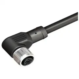 CBF12-R44N0-05BPVC - 4 pin, dişi, M12, 5m, 90°açılı pvc kablo - 1