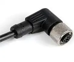 CBF12-R44N2-02BPVC - 4 pin, dişi, M12, 2m, 90°açılı pvc kablo ledli - 1