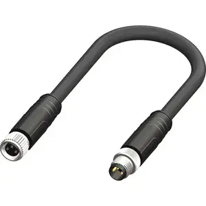 Katlax - CDF08S3-M08S3-01BPVC - M08, 3 pin, dişi düz-erkek düz konnektörlü, 1m pvc kablo - 1