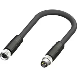 CDF08S3-M08S3-02BPVC - M08, 3 pin, dişi düz-erkek düz konnektörlü, 2m pvc kablo - 1