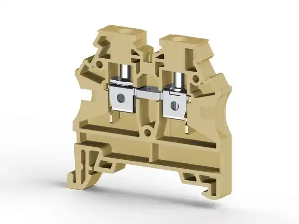 Klemsan - 304139RP - 4 mm2, Vida bağlantılı, Tek katlı geçiş klemensi, Yalıtım malzemesi PA, Bej - 1