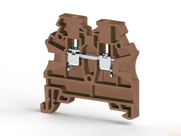 Klemsan - 304208RP AVK 2,5 RD 2,5 mm2, vida bağlantılı, tek katlı geçiş klemensi, yalıtım malzemesi pa, kahverengi - 1