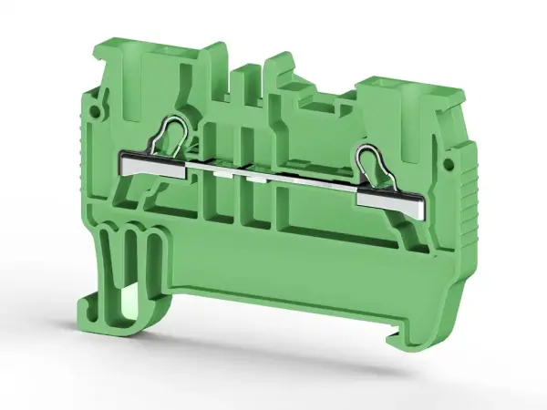 Klemsan - 307012 - PYK 1,5M 1,5mm2, pratik yay bağlantılı, 1 giriş 1 çıkış geçiş klemensi, yalıtım malzemesi pa, Yeşil - 1