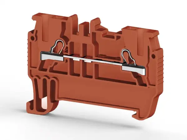 Klemsan - 307014 PYK 1,5M 1,5mm2, pratik yay bağlantılı, 1 giriş 1 çıkış geçiş klemensi, yalıtım malzemesi pa, kırmızı - 1