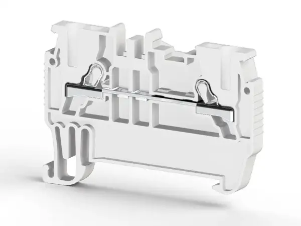 Klemsan - 307016 PYK 1,5M 1,5mm2, pratik yay bağlantılı, 1 giriş 1 çıkış geçiş klemensi, yalıtım malzemesi pa, beyaz - 1