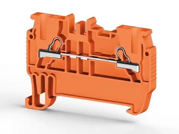 Klemsan - 307017 - PYK 1,5M 1,5mm2, pratik yay bağlantılı, 1 giriş 1 çıkış geçiş klemensi, yalıtım malzemesi pa, Turuncu - 1