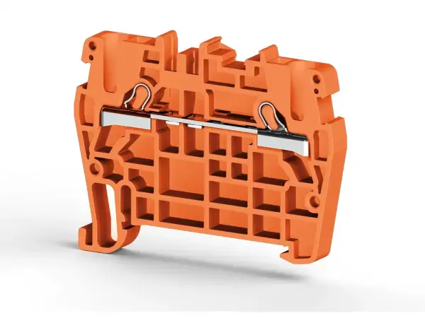 Klemsan - 307107RP PYK 2,5 2,5mm2, pratik yay bağlantılı, 1 giriş 1 çıkış geçiş klemensi, yalıtım malzemesi pa, turuncu - 1