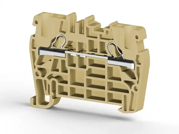 Klemsan - 307110RP PYK 4 4mm2, pratik yay bağlantılı, 1 giriş 1 çıkış geçiş klemensi, yalıtım malzemesi pa, bej - 1