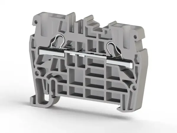 Klemsan - 307119 PYK 4 4mm2, pratik yay bağlantılı, 1 giriş 1 çıkış geçiş klemensi, yalıtım malzemesi pa, gri - 1