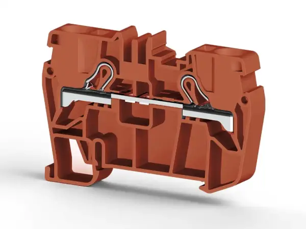 Klemsan - 307124 PYK 6 6mm2, pratik yay bağlantılı, 1 giriş 1 çıkış geçiş klemensi, yalıtım malzemesi pa, kırmızı - 1