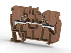 307128 PYK 6 6mm2, pratik yay bağlantılı, 1 giriş 1 çıkış geçiş klemensi, yalıtım malzemesi pa, kahverengi - 1