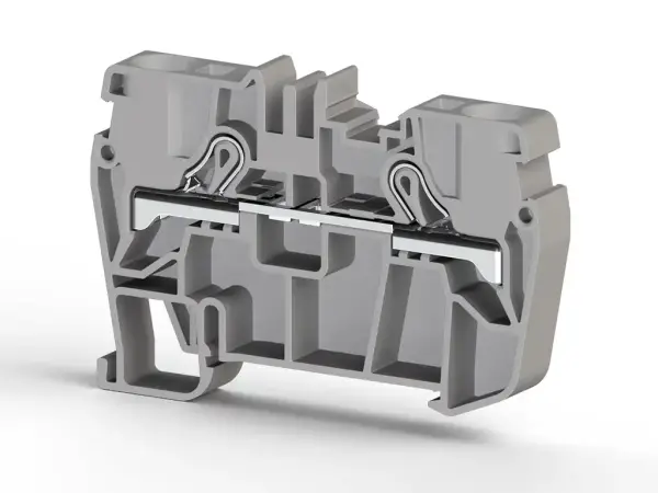 Klemsan - 307129 - PYK 6 6mm2, pratik yay bağlantılı, 1 giriş 1 çıkış geçiş klemensi, yalıtım malzemesi pa, Gri - 1