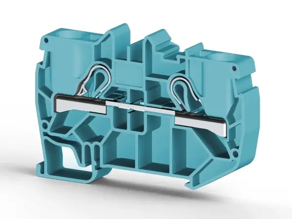 Klemsan - 307131 PYK 10 10mm2, pratik yay bağlantılı, 1 giriş 1 çıkış geçiş klemensi, yalıtım malzemesi pa, mavi - 1