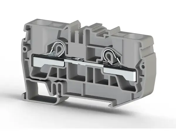 Klemsan - 307659 PYK 16 16mm2, pratik yay bağlantılı, 1 giriş 1 çıkış geçiş klemensi, yalıtım malzemesi pa, gri - 1
