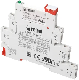 SIR6W-220-240VAC/DC-R - 1 Kutuplu Slim Röle, 6A Termik Akım, 220-240V AC/DC - 1