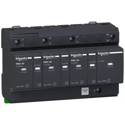 Schneider Electric - 16332 - PRD1 25r modüler kesinti durdurucu - 3 kutup + N - 350V - uzaktan aktarmalı - 1