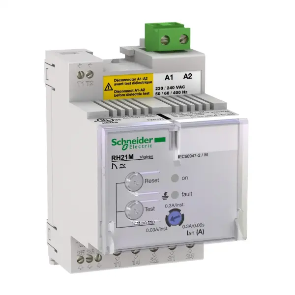 Schneider Electric - 56160 - toprak kaçağı rölesi RH21M - 300 mA - 0,06 sn - 24 V - 1