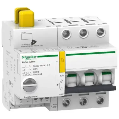 Schneider Electric - A9C62325 - Reflex iC60N Ti24 25 A 3P eğri C entegre kontrol MCB - 1