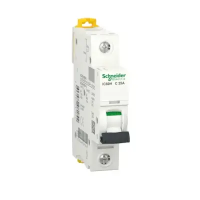 Schneider Electric - A9F84125 - iC60H - minyatür devre kesici - 1P - 25A - C eğrisi - 1