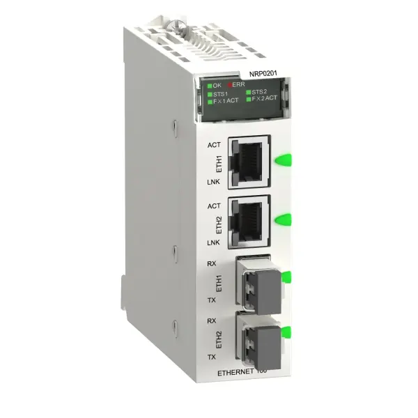 Schneider Electric - BMXNRP0201 - Fiber Dönüştürücü SM/LC 2CH 100Mb - 1