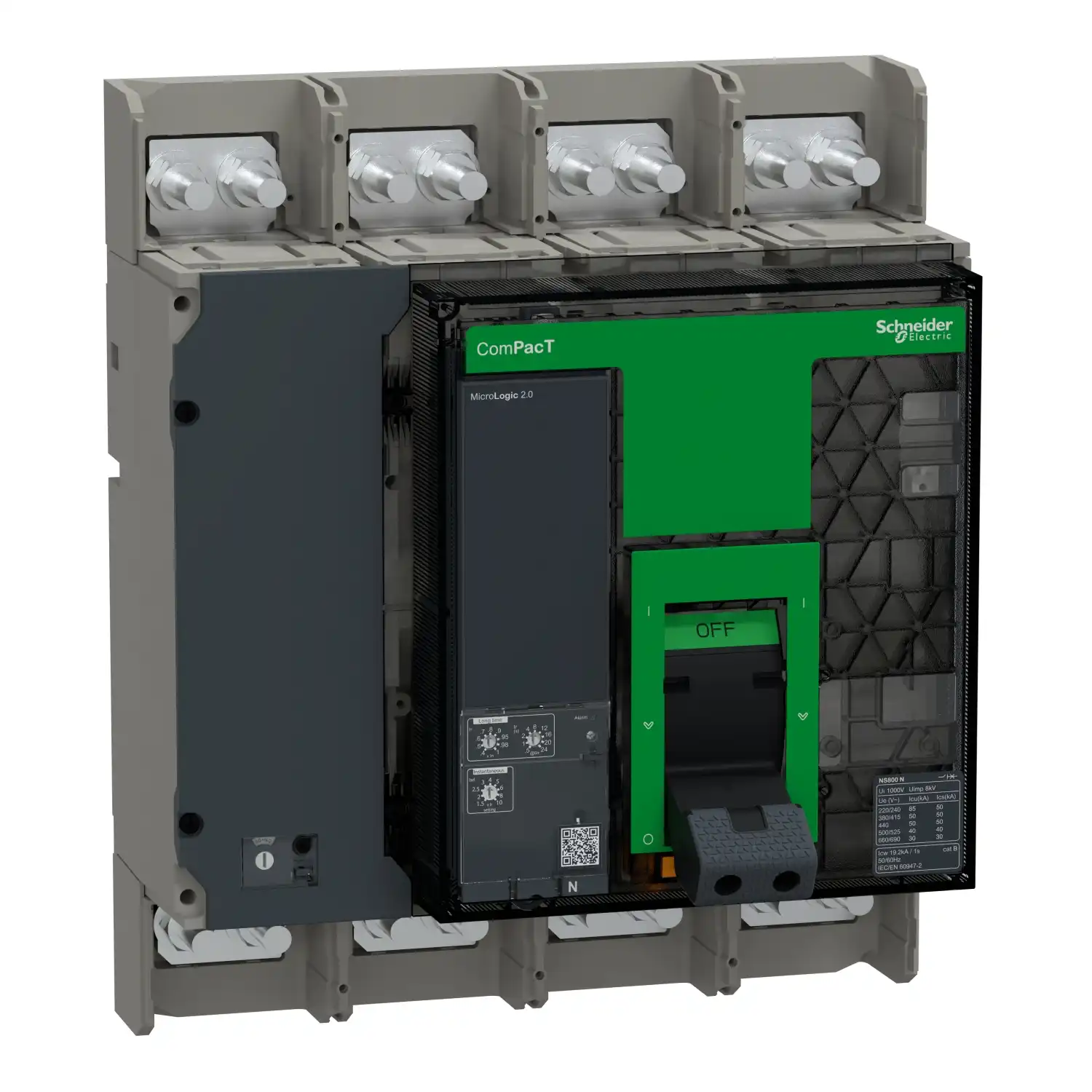 Schneider Electric - C080N420FM - Kesici, ComPacT NS800N, 50kA 415VAC'de, 4P, Sabit, Manuel, MicroLogic 2.0 Geçti, 800A - 1