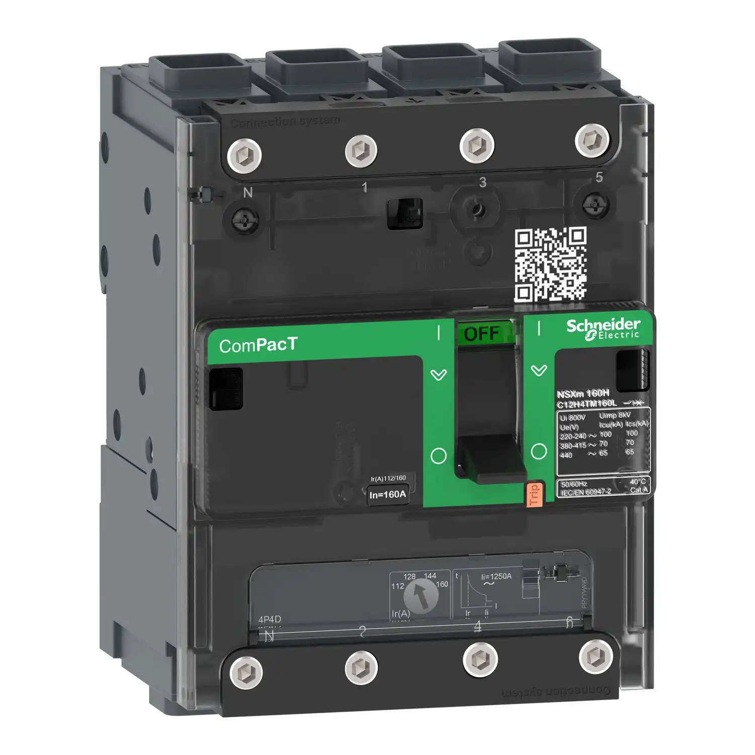 Schneider Electric - C11B4TM080L - ComPacT Şalter NSXm100B 25kA AC 4P4D 80A TMD ELINK - 1