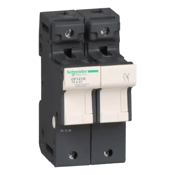 Schneider Electric - DF141N - Fuse carrier TeSys DF, 1P+N 50A, fuse size 14x51 mm - 1