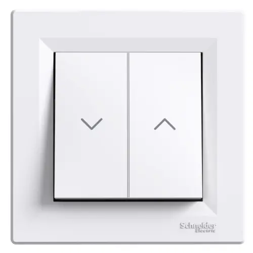 Schneider Electric - EPH1300121 - Asfora Jaluzi Kumanda Liht Buton Beyaz, Vidasız, Çerçeveli - 1