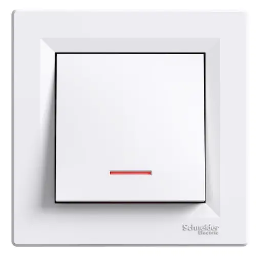 Schneider Electric - EPH1402321 - Asfora Swıtch W/ Loc.l. Screw Whıte Dıy - Asfora Işıklı Anahtar Antrasit - 1
