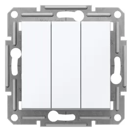 EPH2170121 - Asfora 3-circuit Switch W/o Frm White - 1