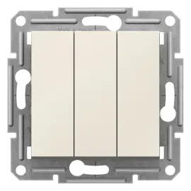 EPH2170123 - Asfora 3-circuit Switch W/o Frm Cream - 1