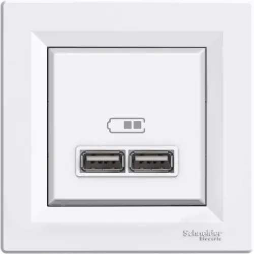 Schneider Electric - EPH2700221 - Asfora Double Usb Type-a 2.1a White - 1