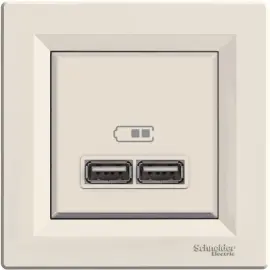 EPH2700223 - Asfora Double Usb Type-a 2.1a Cream - 1