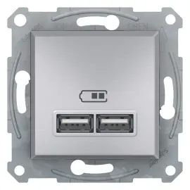 EPH2700261 - Asfora Double Usb Type-a 2.1a Alum - 1