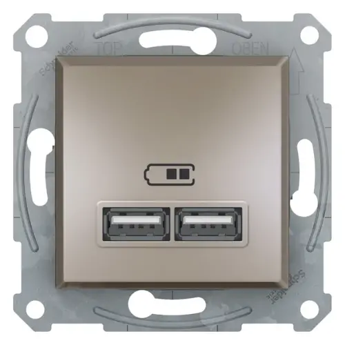 Schneider Electric - EPH2700269 - Asfora Double Usb Type-a 2.1a Bronz - 1