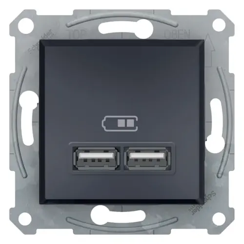 Schneider Electric - EPH2700271 - Asfora Double Usb Type-a 2.1a Anthracite - 1