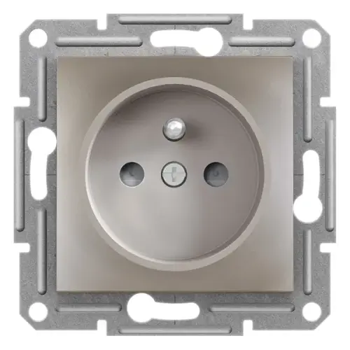 Schneider Electric - EPH2800269 - Asfora Pin-earth Socket Out. W/shtr Brnz - 1