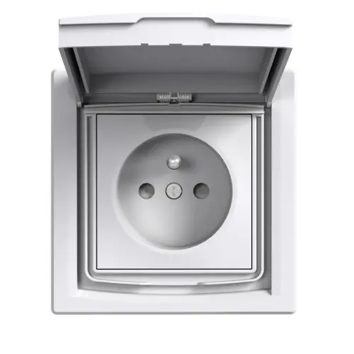 Schneider Electric - EPH2800321 - Asfora – Ip44 Kapaklı Çocuk Korumalı Ups Priz, 16a, Çerçeveli – Beyaz - 1