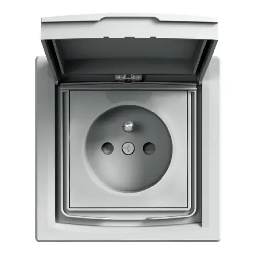 Schneider Electric - EPH2800361 - Asfora – Ip44 Kapaklı Çocuk Korumalı Ups Priz, 16a, Çerçeveli – Alüminyum - 1