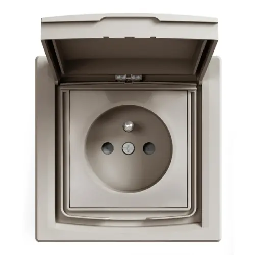 Schneider Electric - EPH2800369 - Asfora – Ip44 Kapaklı Çocuk Korumalı Ups Priz, 16a, Çerçeveli – Bronz - 1