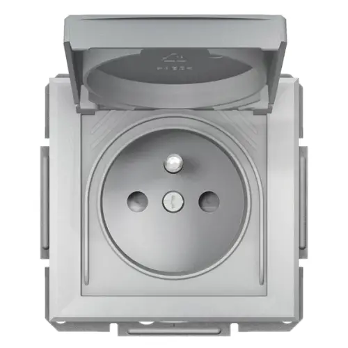 Schneider Electric - EPH2800661 - Asfora Plus Kapaklı Ip44 Ups Priz Alüminyum, Vidalı, Çerçevesiz - 1