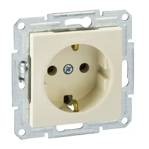 Schneider Electric - EPH2900723 - Asfora - Tekli Priz, Yandan Topraklı, İki Çerçeveli, Krem - 1